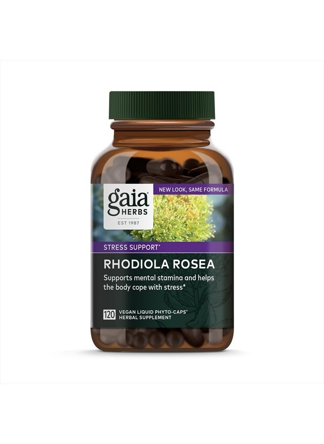 Gaia Herbs Rhodiola Rosea - Stress Support Supplement Traditionally for Supporting Healthy Stamina and Endurance - With Siberian Rhodiola Root Extract - 120 Vegan Liquid Phyto-Capsules (60-Day Supply)  - Image 1