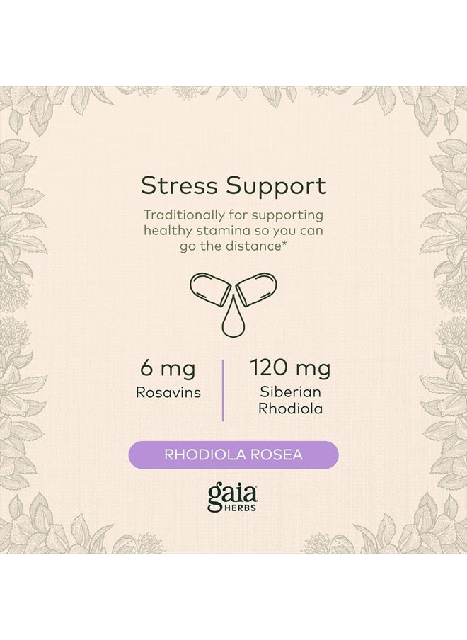 Gaia Herbs Rhodiola Rosea - Stress Support Supplement Traditionally for Supporting Healthy Stamina and Endurance - With Siberian Rhodiola Root Extract - 120 Vegan Liquid Phyto-Capsules (60-Day Supply)  - Image 3