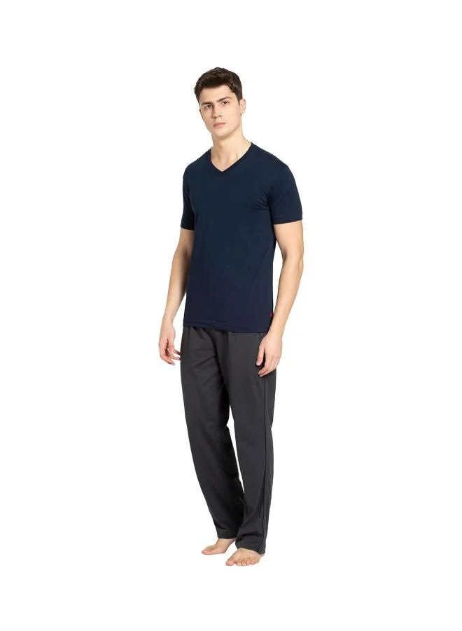 Jockey Navy 2726 Men Super Combed Cotton Rich Solid V Neck Half Sleeve T Shirt for Men | Best Price UAE