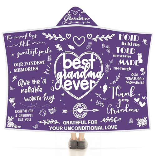 EUHAMS Gifts for Grandma Christmas – Soft Fleece Wearable Blanket 47"x72"-Thanksgiving & Birthday Gifts for Grandma-Cozy Blanket Gift for Grandmother from Granddaughter or Grandson - Image 1