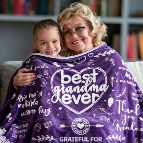 EUHAMS Gifts for Grandma Christmas – Soft Fleece Wearable Blanket 47"x72"-Thanksgiving & Birthday Gifts for Grandma-Cozy Blanket Gift for Grandmother from Granddaughter or Grandson - Image 5