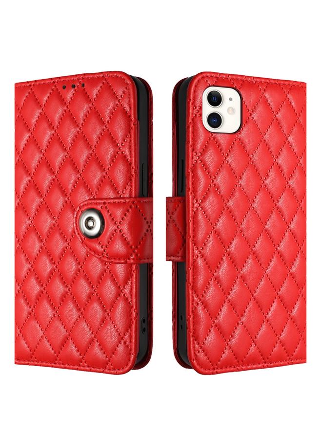 Zaboon Case For iPhone 12 / 12 Pro Rhombic Texture Flip Leather Phone Case with Lanyard - Image 2