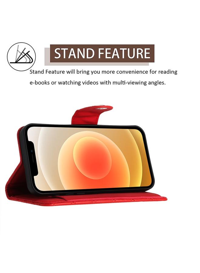 Zaboon Case For iPhone 12 / 12 Pro Rhombic Texture Flip Leather Phone Case with Lanyard - Image 3