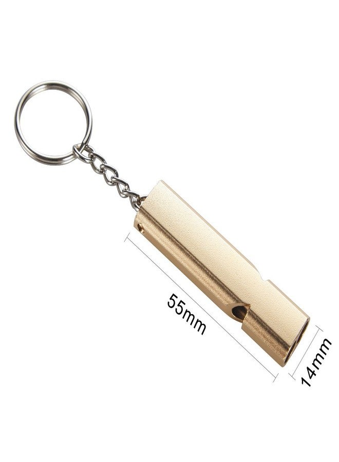 Noopel Emergency Whistles Lifeguard Safety Whistle with Lanyard and Keychain for Outdoor Camping Hiking Boating Hunting Fishing Kayak Kids Rescue Signaling Loud Survival Whistle (4 Pack Gold) - Image 4