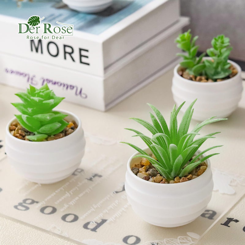 Der Rose 9 Pack Fake Plants Small Realistic Succulents Plants Artificial for Home Room Decor Indoor - Image 3