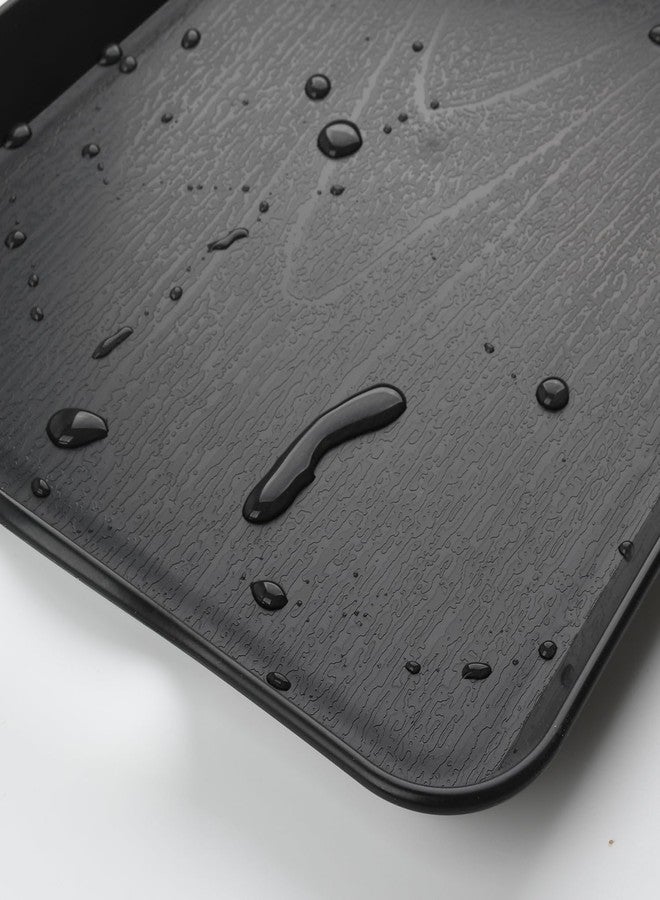 Armrouns Black Serving Trays with Handles, 16 x 11 inch Rectangular Non Skid Multi-Purpose Plastic OttomanTray for Restaurant, Parties, Coffee Table, Kitchen - Image 4