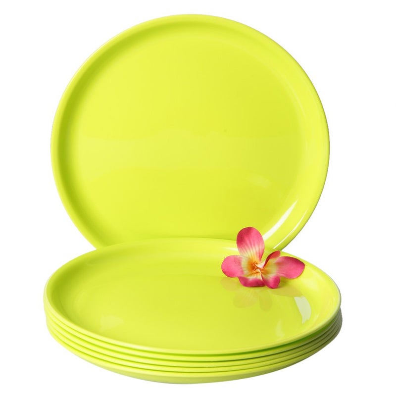 Incrizma Polypropylene Microwave Safe Break Resistant Dinner Plates, 6 Pieces, (Lime Green, Round) - Image 4