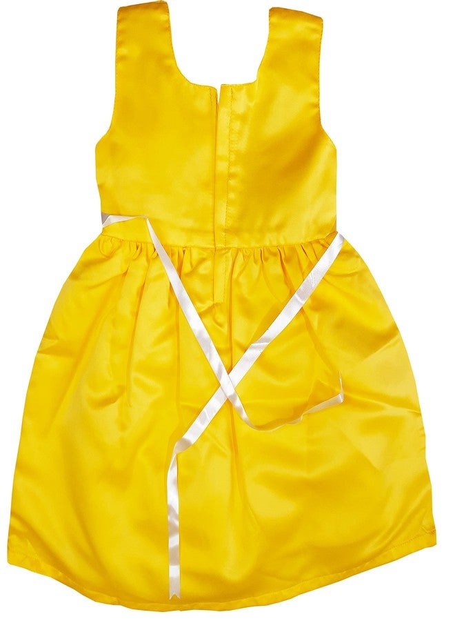 Timatim Baby Girls Fit and Flare Knee LengthFrock (18-24 Months, Yellow) - Image 2