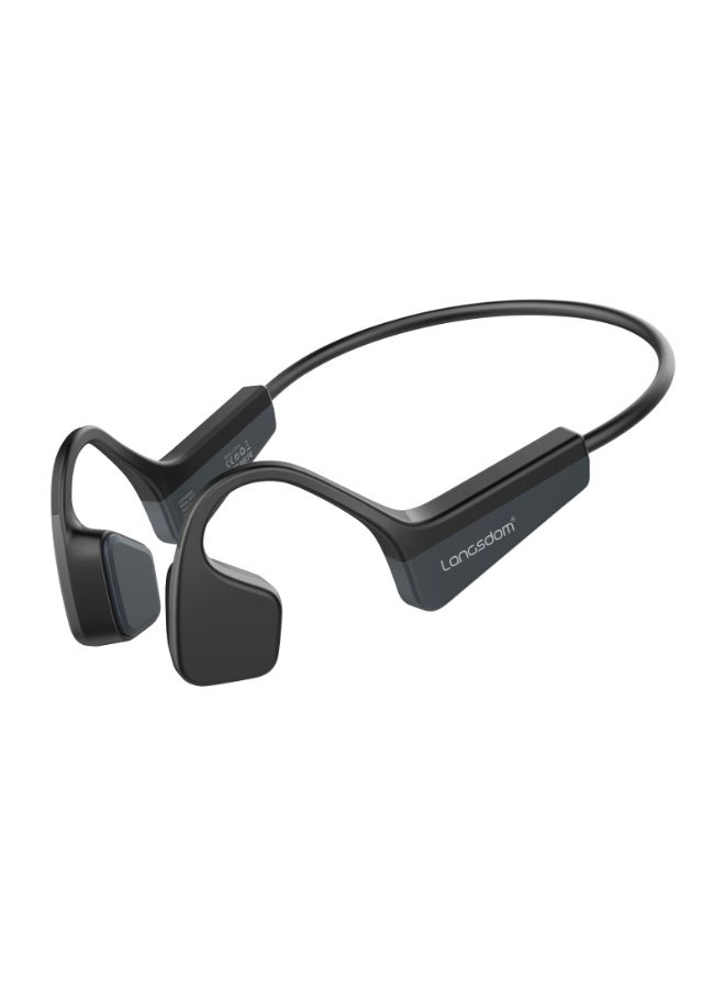 لانجسدام سماعات بلوتوث بتوصيل عظمي – لاسلكية، بدون إدخال الأذن، بطارية طويلة الأمد، سماعات رياضية مريحة، مقاومة للعرق، صوت عالي الدقة مع ميكروفون عازل للضوضاء، 11 ساعة تشغيل موسيقى، 240 ساعة استعداد، شحن سريع - Image 1