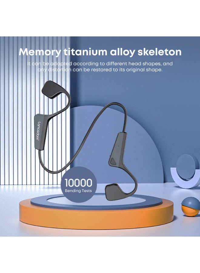 لانجسدام سماعات بلوتوث بتوصيل عظمي – لاسلكية، بدون إدخال الأذن، بطارية طويلة الأمد، سماعات رياضية مريحة، مقاومة للعرق، صوت عالي الدقة مع ميكروفون عازل للضوضاء، 11 ساعة تشغيل موسيقى، 240 ساعة استعداد، شحن سريع - Image 5