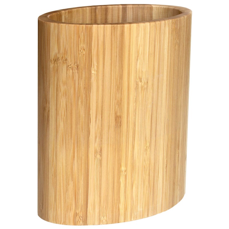 Totally Bamboo حامل أدوات المطبخ البيضاوي الشكل من الخيزران، 6" x 4" x 7" - Image 4