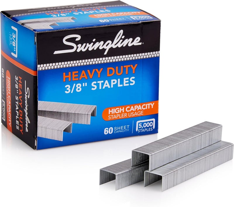 Swingline Staples, Heavy Duty, 3/8" Length, 60 Sheet Capacity, 100/Strip, 5000/Box, 1 Pack (79398) Simple practical structure - Image 1