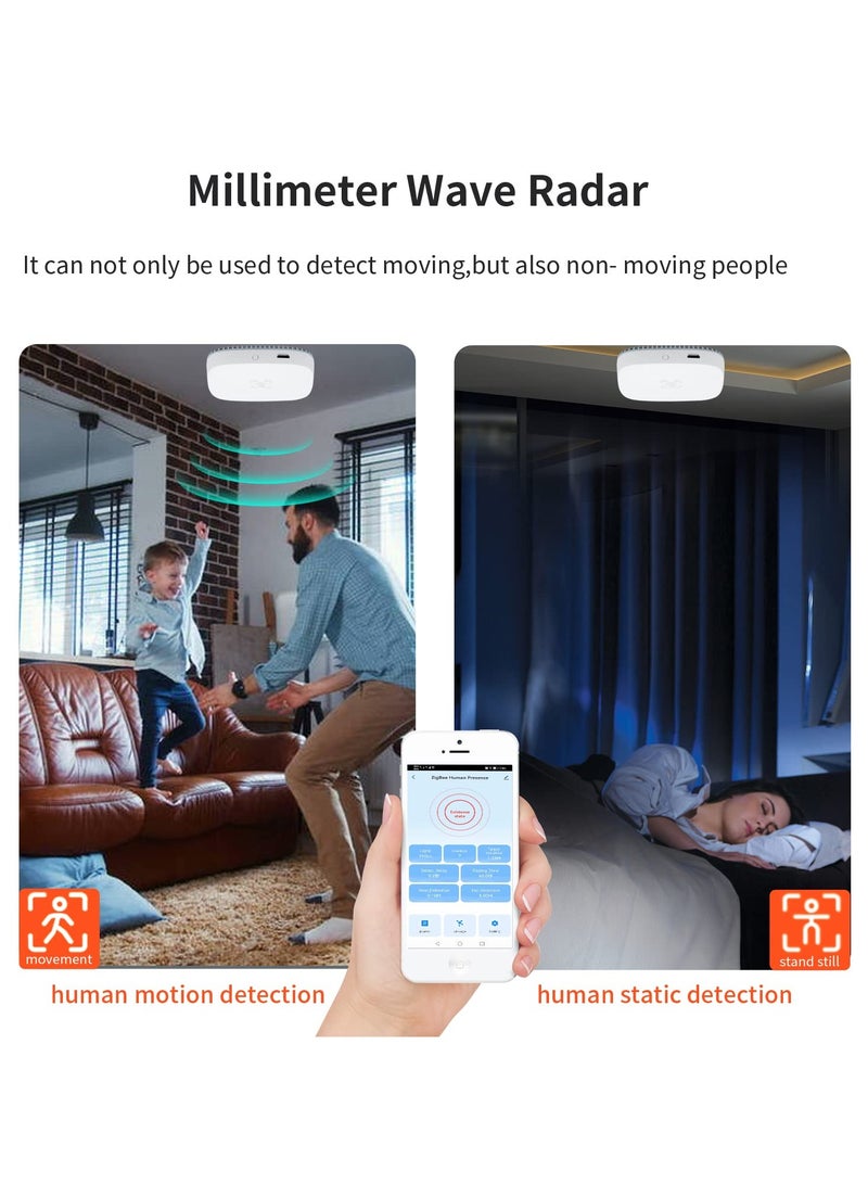 SYOSI Smart Human Presence Motion Sensor, WiFi Millimeter Wave Radar Detection Sensor, No Hub Needed, Sensing Human Movement and Static Presence - Image 3