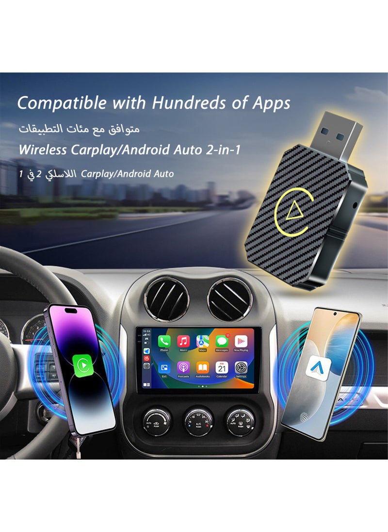 جورفنت - محول CarPlay/Android Auto اللاسلكي - تحويل سلكي إلى لاسلكي، حجم صغير مع كابل تمديد USB، اتصال مستقر وبدون تأخير - Image 1