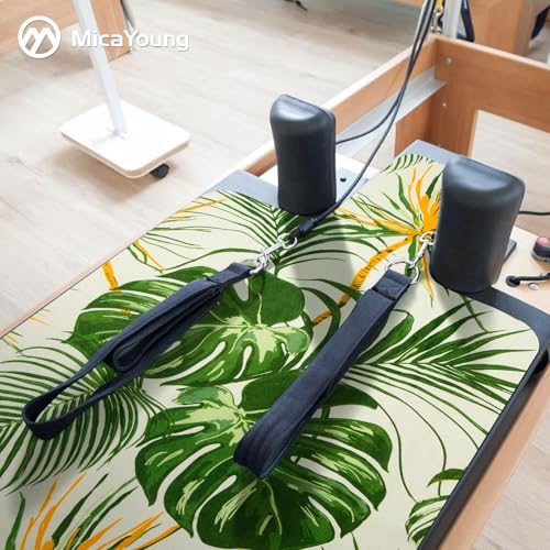 MicaYoung Pilates Reformer Mat Cover Non-slip for Pilates Reformer Workout 1mm/0.04" Thick with Carry Pouch, Green Leaf - Image 5