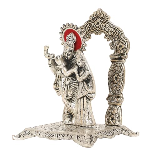 INTERNATIONAL GIFT® Silver Radha Krishna Idol Oxidized Finish with Happy Diwali Tag for Home/Gift | Spiritual Significance | Symbol of Love and Devotion | Bringing Positive Energy | Ideal Gift Option - Image 3