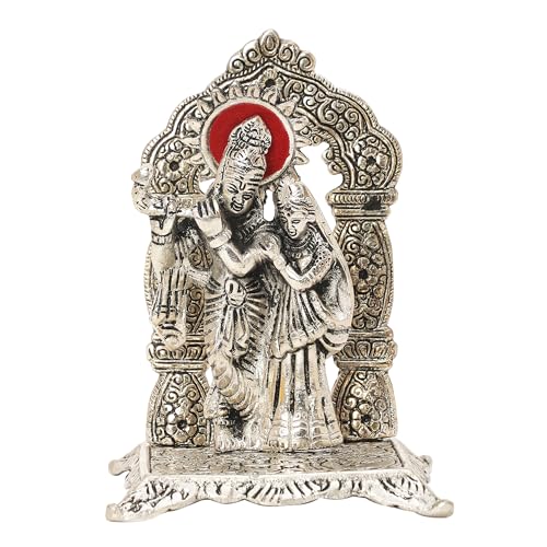 INTERNATIONAL GIFT® Silver Radha Krishna Idol Oxidized Finish with Happy Diwali Tag for Home/Gift | Spiritual Significance | Symbol of Love and Devotion | Bringing Positive Energy | Ideal Gift Option - Image 2