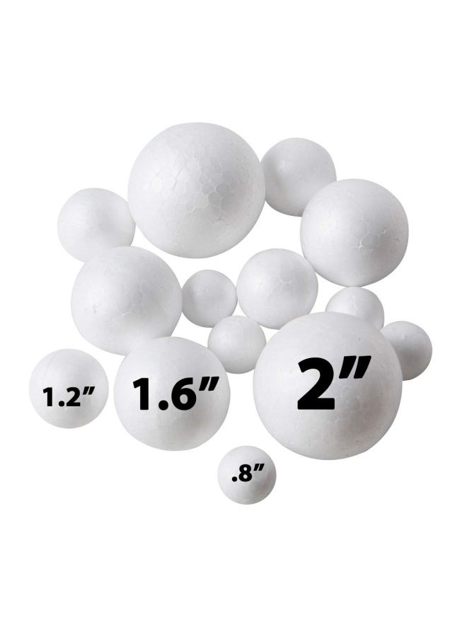 Bargain Paradise 240 Pack Styrofoam Balls -Craft Foam Balls -Foam Craft Balls -Foam Balls For Arts And Crafts Diy Craft For Home School Craft Project -240 Bulk Styrofoam Balls 4 Sizes .8 1.2 1.6 2 Inc - Image 1