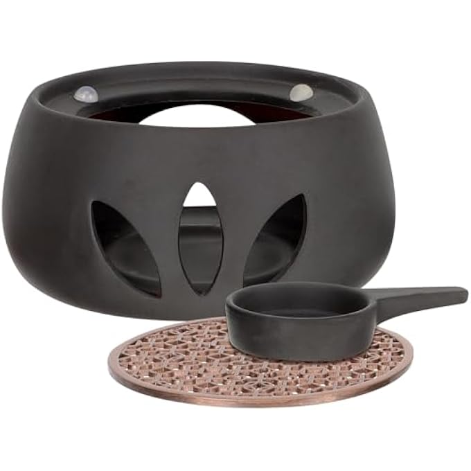Tazweeq Ceramic Tea Pot Warmer Heater Set Ceramic Teapot Warmer Base With Illuminated Candle Holder Coffee Mug And Tea Set Stove Warmer - Image 1