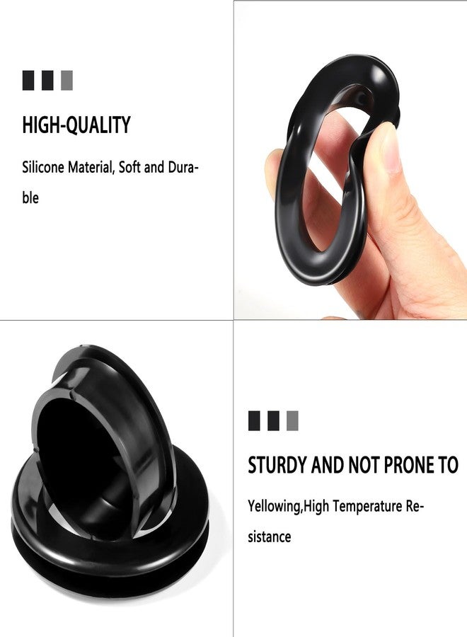 Prudiut 2 Pieces Silicone Patio Table Umbrella Hole Ring Plug and Cap Set for Outdoors Patio Garden Table Deck Yard, 2inch(Black) - Image 4
