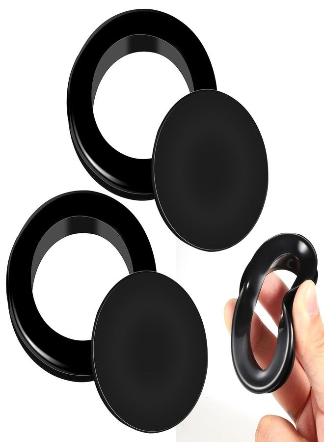 Prudiut 2 Pieces Silicone Patio Table Umbrella Hole Ring Plug and Cap Set for Outdoors Patio Garden Table Deck Yard, 2inch(Black) - Image 1