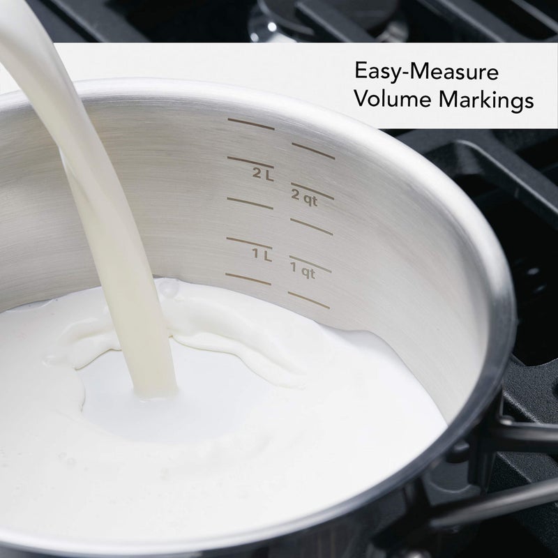 KitchenAid 30050 5-Ply Clad Polished Stainless Steel Saucepan with Lid, 3 Quart -Polished Stainless Steel - Image 4