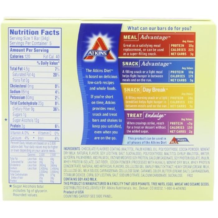 Atkins بار موس الشوكولاتة والكراميل من أتكينز إندولج، 5 - 1.2 أونصة. بار (عبوة من 2) - Image 2