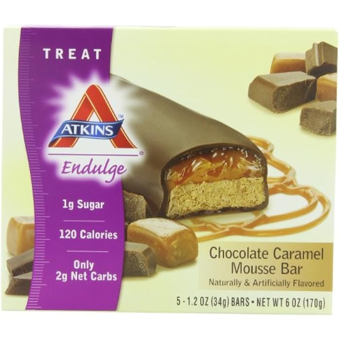Atkins بار موس الشوكولاتة والكراميل من أتكينز إندولج، 5 - 1.2 أونصة. بار (عبوة من 2) - Image 1