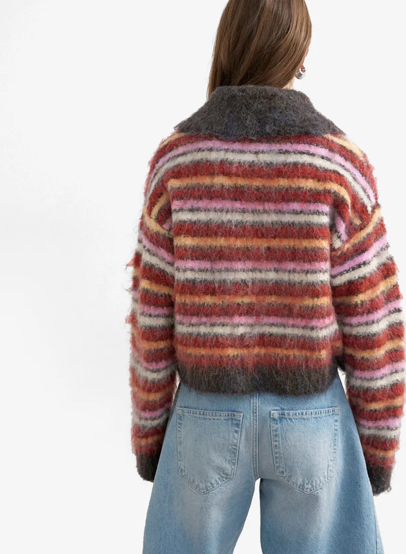 Topshop Knitted Long Sleeve Cardigan