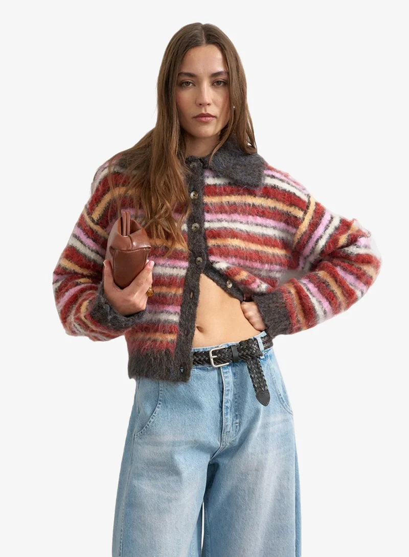 Topshop Knitted Long Sleeve Cardigan