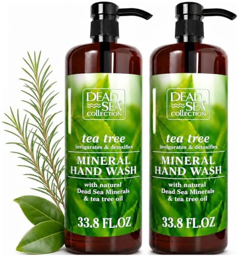 Dead Sea Collection Hand Soap Pump Tea Tree - Hand Wash Liquid with Dead Sea Minerals and Tea Tree Nourishing - Invigorates & Detoxifies Oil - Gentle for All Skin Types Pack of 2 (33.8 Fl Oz Each) - Image 1