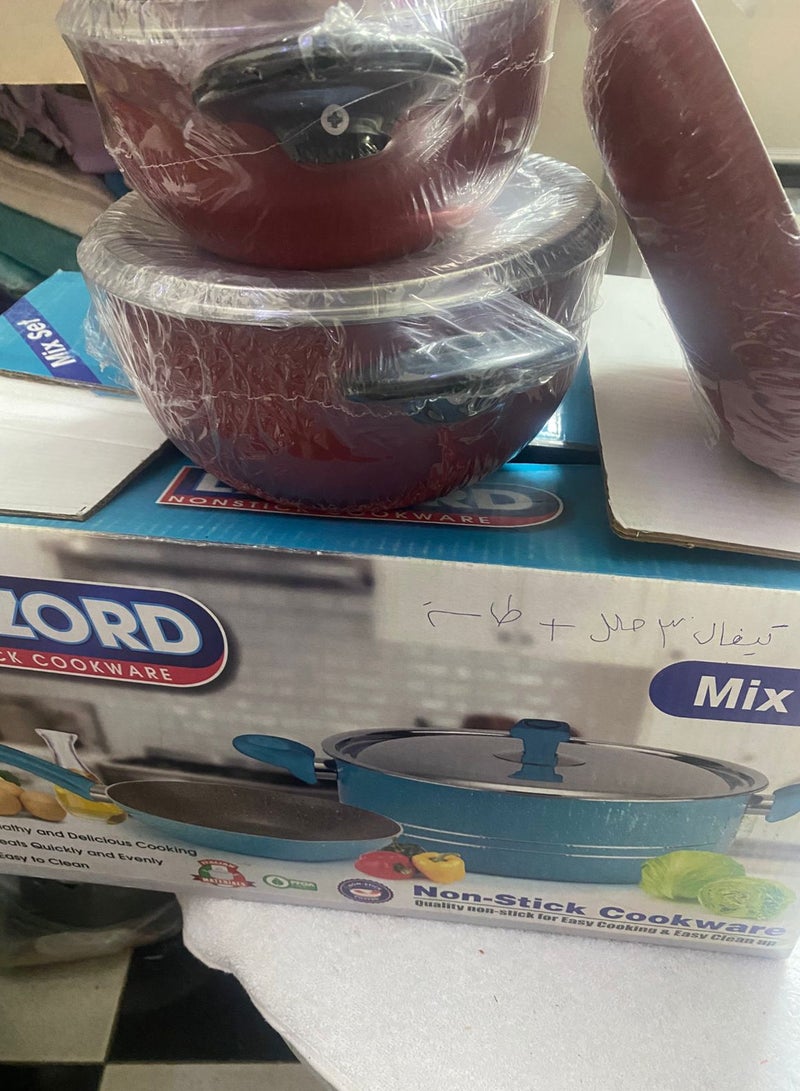 ادوات المطبخ _ اوعيه للطبيخ _ طقم مكون من 3 حلل احجام مختلفه + طاسه  - Image 2