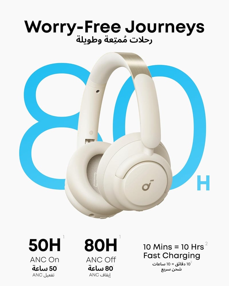 soundcore by Anker Q30 Hybrid Active Noise Cancelling Headphones with Multiple Modes, Hi-Res Sound, Custom EQ via App, 53H Playtime, Comfortable Fit, Bluetooth Headphones, Multipoint Connection - Image 4