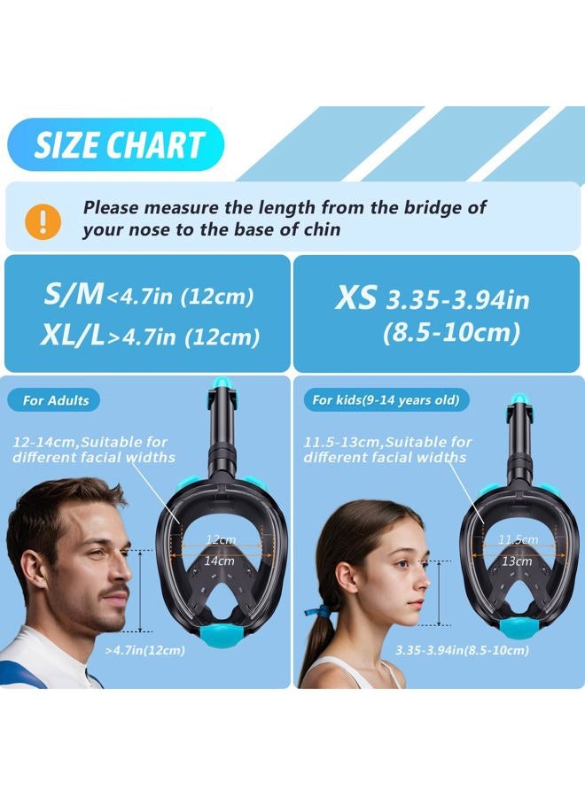 Greatever G2 Adults Kids Full Face Snorkel Mask 2 Pcs,Snorkeling Gear with Latest Dry Top System,Foldable 180 Degree Panoramic View,Safe Breathing,Anti-Leak&Anti-Fog Snorkeling Mask with Camera Mount - Image 5