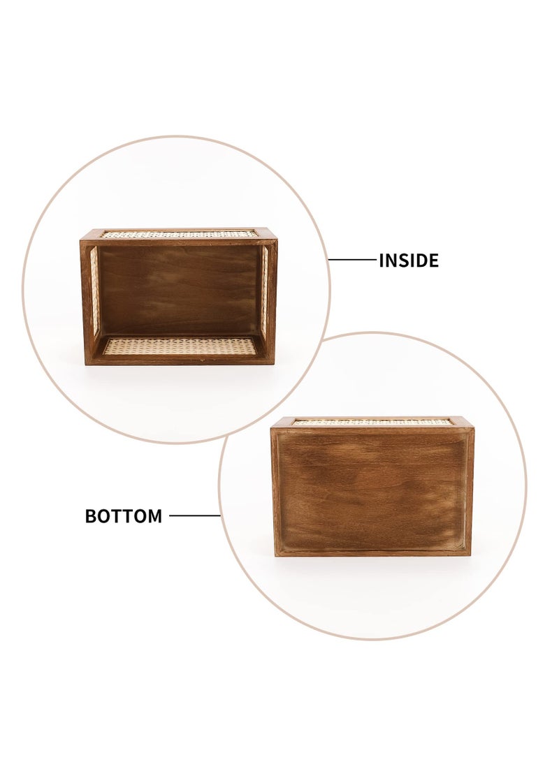 عام Decorative Vintage Wooden Crate Storage Box, Rustic Pine Wood Organizer Bin Basket, with Built-In Handles Rustic Farmhouse Look Frame for Kitchen Pantry, Cabinets-Multipurpose Home Collection - Image 3