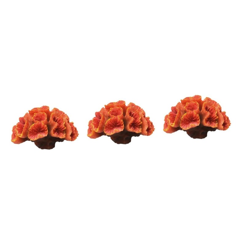 Artificial Coral Decor For Aquariums Orange 8X6X5CM 3Pcs Safe For Fresh And Saltwater Fish Tank - Image 2