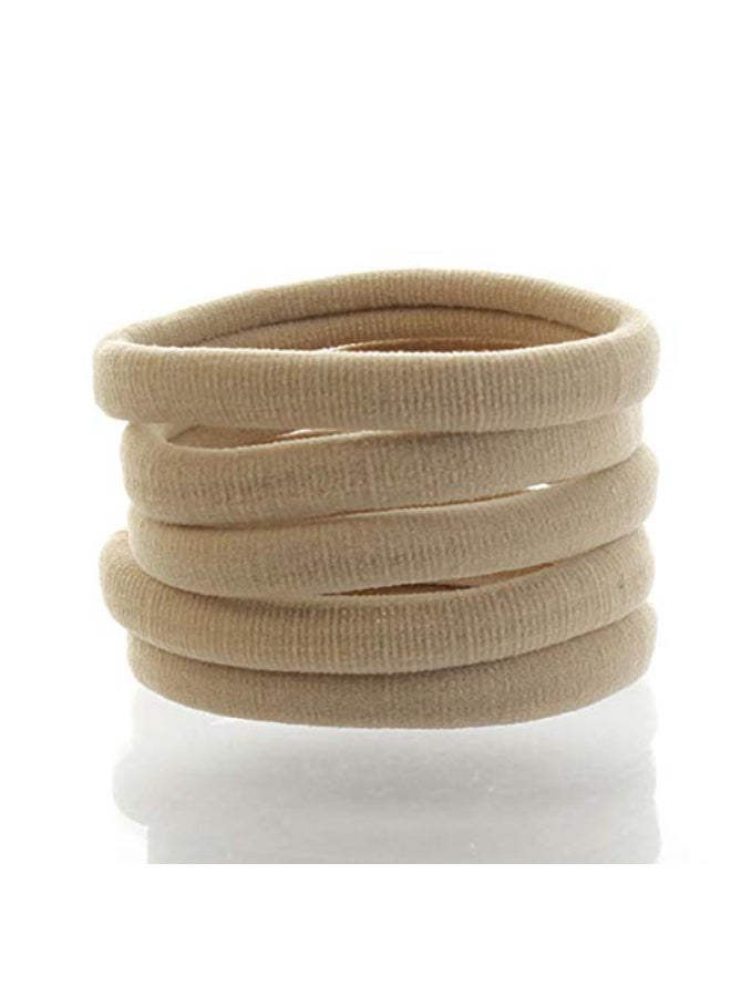 My Lello Large Thick Premium Elastic Ponytail Holder Seamless Hair Bands Natural Brown 100pcs - Image 1