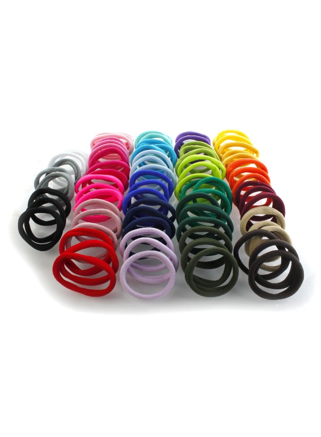 My Lello Large Thick Premium Elastic Ponytail Holder Seamless Hair Bands Natural Brown 100pcs - Image 4