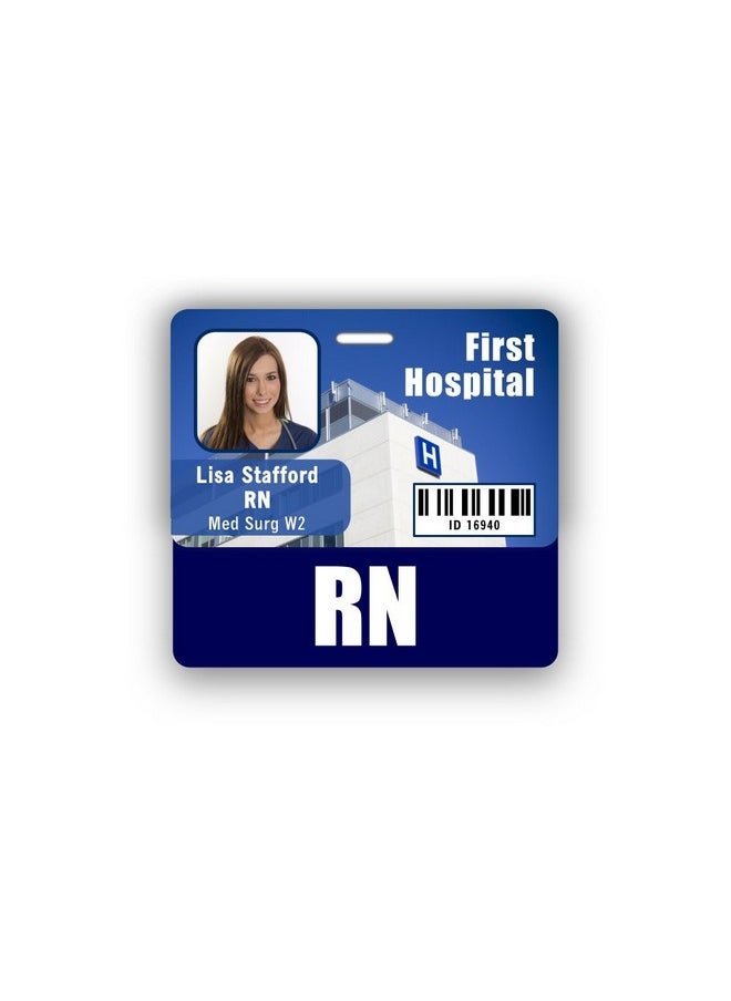 Scrubs and Stuff LLC - Rn Badge Buddy Horizontal W/Height & Weight Conversion Charts (Navy Blue) - Image 1