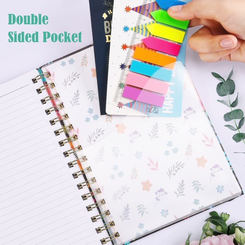 OMEYA Spiral Notebook, B5 Lined Journal for women, Hardcover Spiral Journal with 2 Pockets, College Ruled Large Notebooks 7.48" x 10", 160 Pages Notebook for Office, School Supplies, Gifts - Image 3