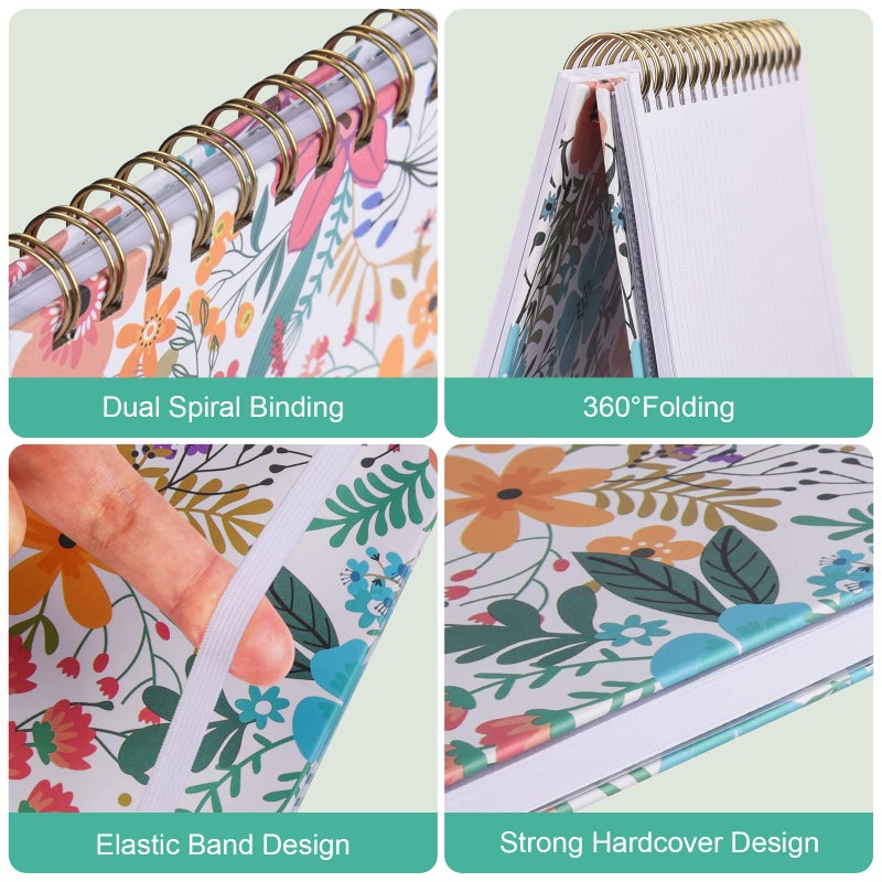 OMEYA Spiral Notebook, B5 Lined Journal for women, Hardcover Spiral Journal with 2 Pockets, College Ruled Large Notebooks 7.48" x 10", 160 Pages Notebook for Office, School Supplies, Gifts - Image 2