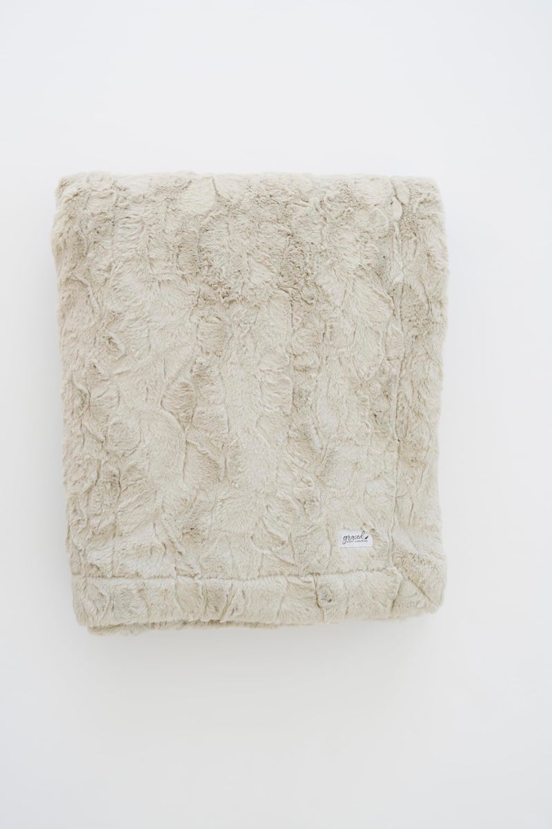 GRACED SOFT LUXURIES Feather Extra Large Faux Fur Throw Blanket | Ultra Soft & Fluffy 60x80 inches | Cozy, Thick & Warm | Perfect for Bed, Couch, and Lounging for Kids & Adults | Feather Gray - Image 1