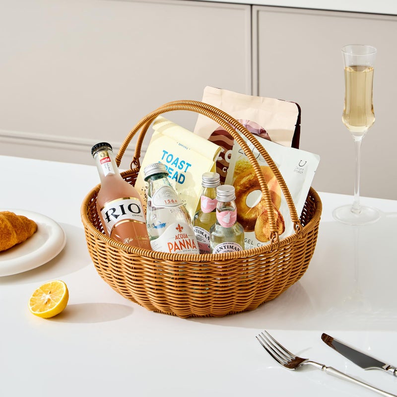 Berdeng Fruit Bowl for Kitchen Counter, Large Fruit Basket with Handle, Suitable for Storing Fruits, Vegetables, Bread, Candys and Snacks - Image 2