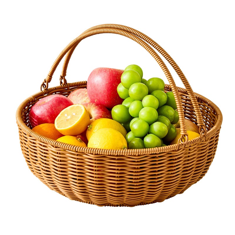 Berdeng Fruit Bowl for Kitchen Counter, Large Fruit Basket with Handle, Suitable for Storing Fruits, Vegetables, Bread, Candys and Snacks - Image 1