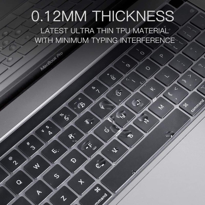 Ojos Ultra Thin Keyboard Cover for 2020-2023 MacBook Pro 13 inch A2338 M2 M1 A2289 A2251 & 2020 2019 New MacBook Pro 16 inch A2141 with Touch Bar & Touch ID Keyboard Protector Skin, Clear - Image 3