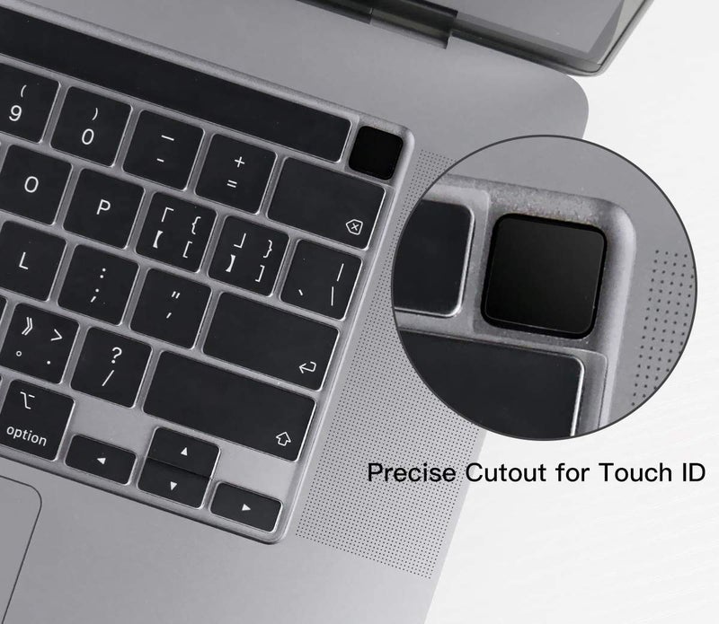 Ojos Ultra Thin Keyboard Cover for 2020-2023 MacBook Pro 13 inch A2338 M2 M1 A2289 A2251 & 2020 2019 New MacBook Pro 16 inch A2141 with Touch Bar & Touch ID Keyboard Protector Skin, Clear - Image 4