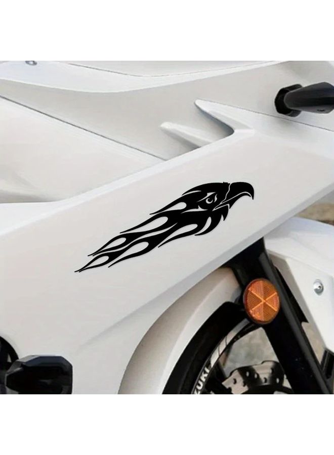 Multicolor Eagle Head Flame Stickers 2pcs 7 87x1 85inch Self Adhesive Waterproof - Image 3