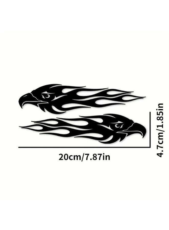 Multicolor Eagle Head Flame Stickers 2pcs 7 87x1 85inch Self Adhesive Waterproof - Image 2