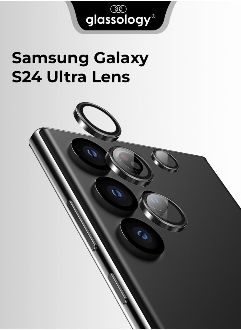 glassology Samsung Galaxy S24 Ultra Camera Lens Guard, Shatterproof, High Transparency, Case Friendly design, Premium Tempered Glass, Ensure durability and clarity. Black  - Image 1