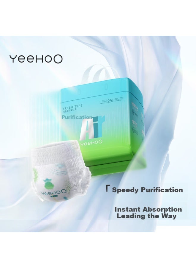 Yeehoo Little Green Pants, Ying's Children's Products Group, Air Diapers, XL Size, 100 Pieces, Breathable, Leak-proof, Prevents Diaper Rash - Image 1